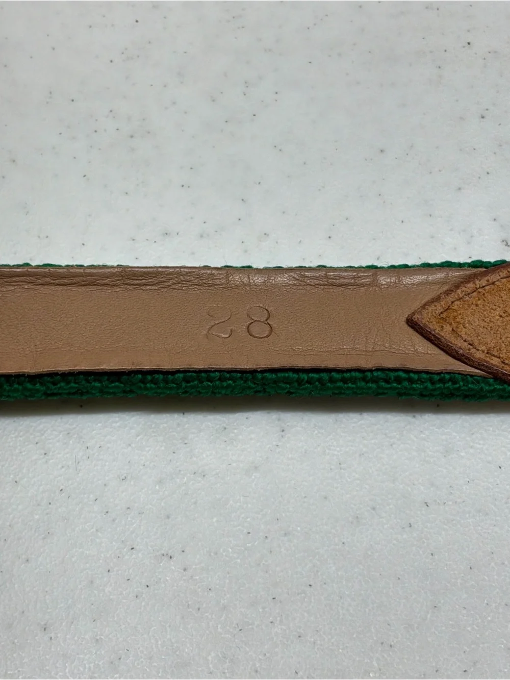 Needlepoint and Leather Nautical Flags Belt Size 28